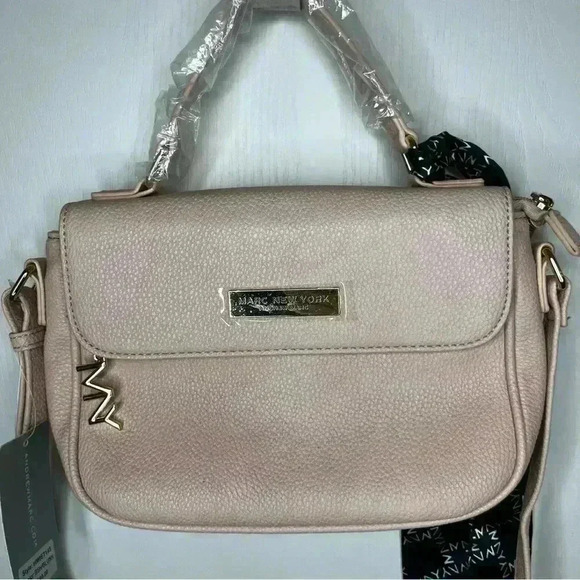 Marc New York Crossbody Handbag Purse Pebbled Leather Blush Pink NWT Chic Classy - Picture 5 of 11